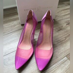 Chinese Laundry Women's Darling Vinyl Pump Shoe Heels Purple Sz 7.5 New